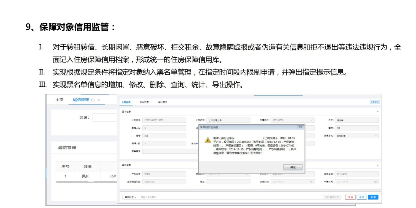 保障对象信用监管