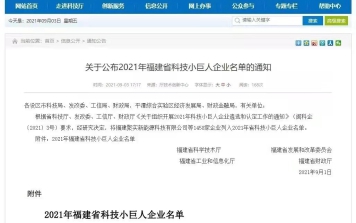 喜讯 | 翔升软件荣获福建省科技小巨人企业称号